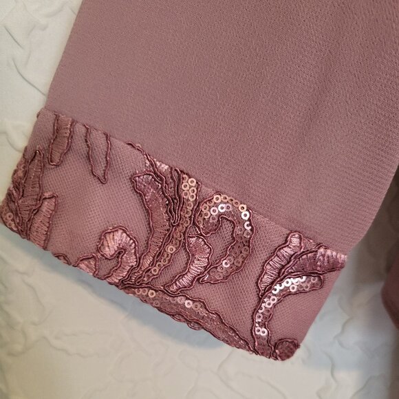 NWT Maya Brooke Tea Rose Sequined Lightweight 2 Piece Tank Dress & Jacket Sz 10 - Picture 6 of 15